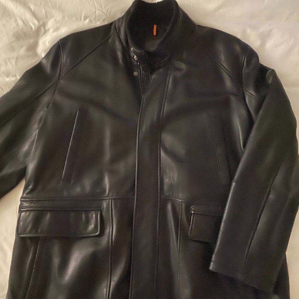 Cole Haan Mid Hip Leather Jacket XXL